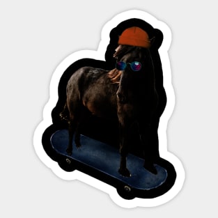 COOL SKATEBOARDING HORSE Sticker